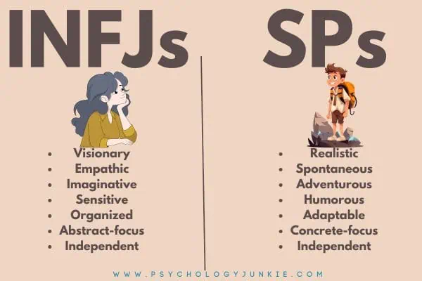 INFJs and their compatibility with ISTPs, ISFPs, ESTPs, ESFPs