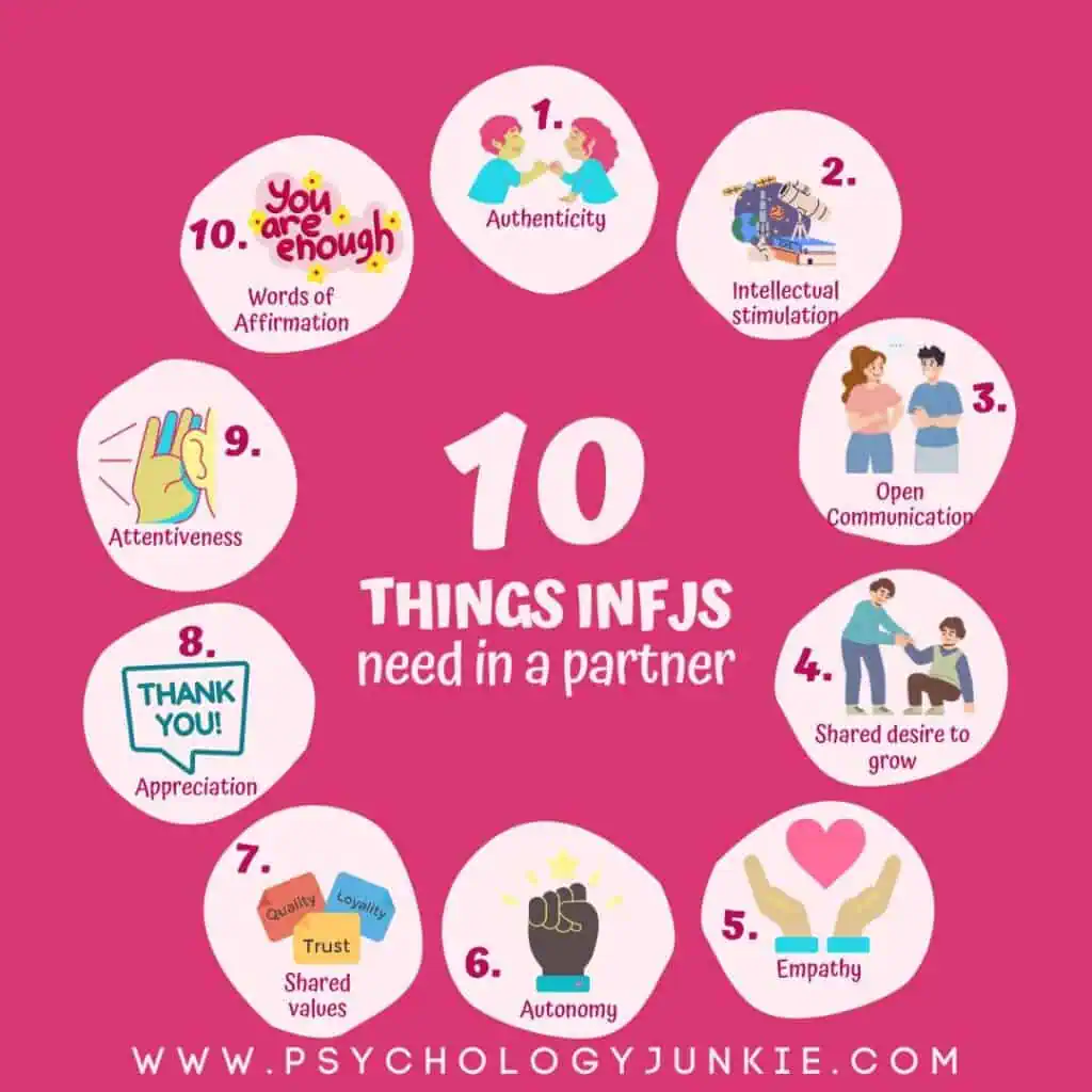 10 things that INFJs need in a relationship to be satisfied and happy.