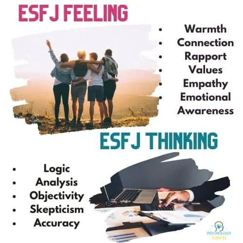 ESFJ Strengths and Weaknesses: Feeling and Thinking