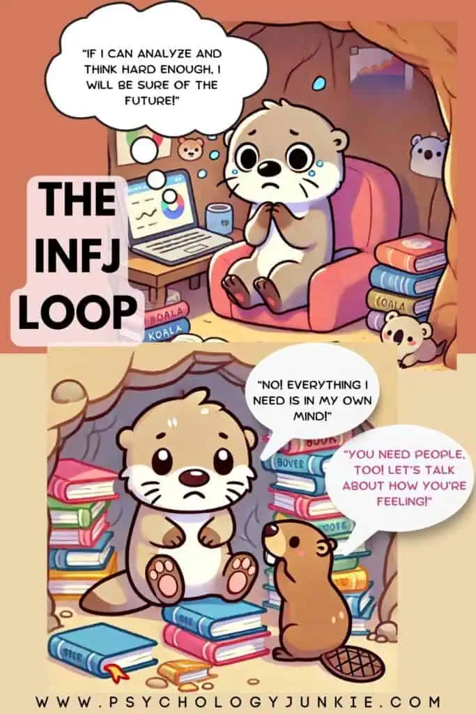 The INFJ Ni-Ti loop, demonstrated in a graphic with an otter and a beaver.