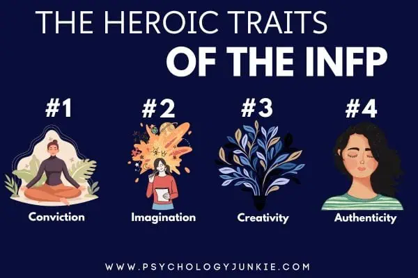 INFP Heroic traits: Conviction, creativity, authenticity