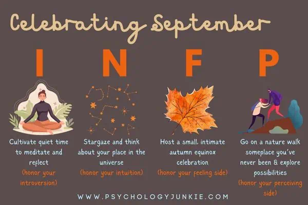 A list of ways for INFPs to celebrate September in a way that aligns with their personality