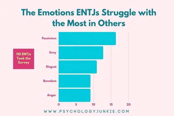 Emotions ENTJS hate: pessimism, envy, disgust