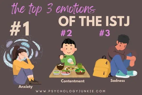 The top 3 emotions of the ISTJ (anxiety, contentment, sadness)