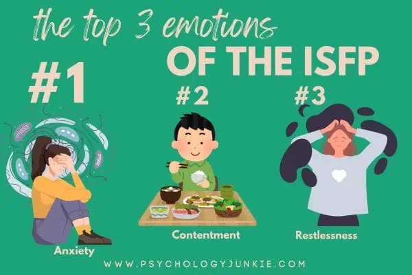 The top 3 emotions of the ISFP (anxiety, contentment, restlessness)